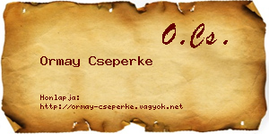 Ormay Cseperke névjegykártya